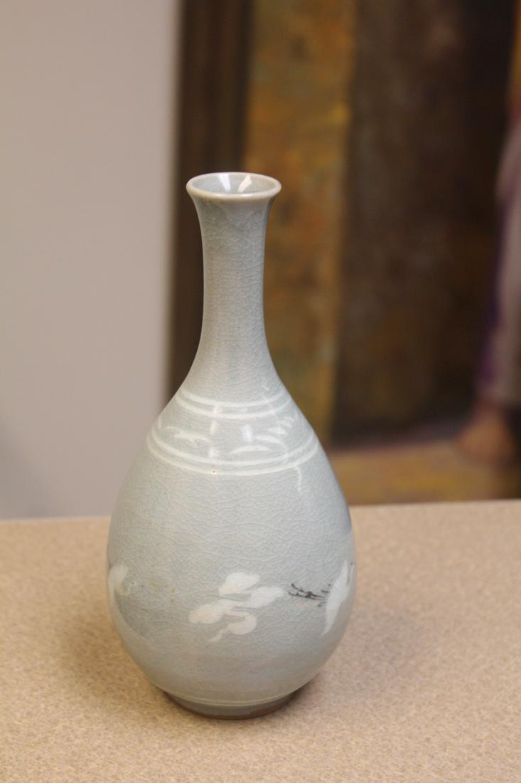 Korean Signed Vase: 7 1/2" tall
