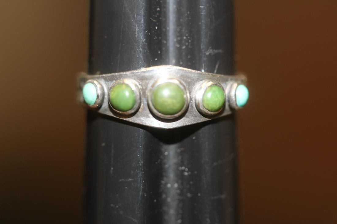 Sterling and Native American Torquoise Ring: as shown
