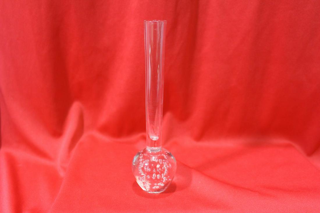 A Small Control Bubble Glass Vase: 6 1/8" tall