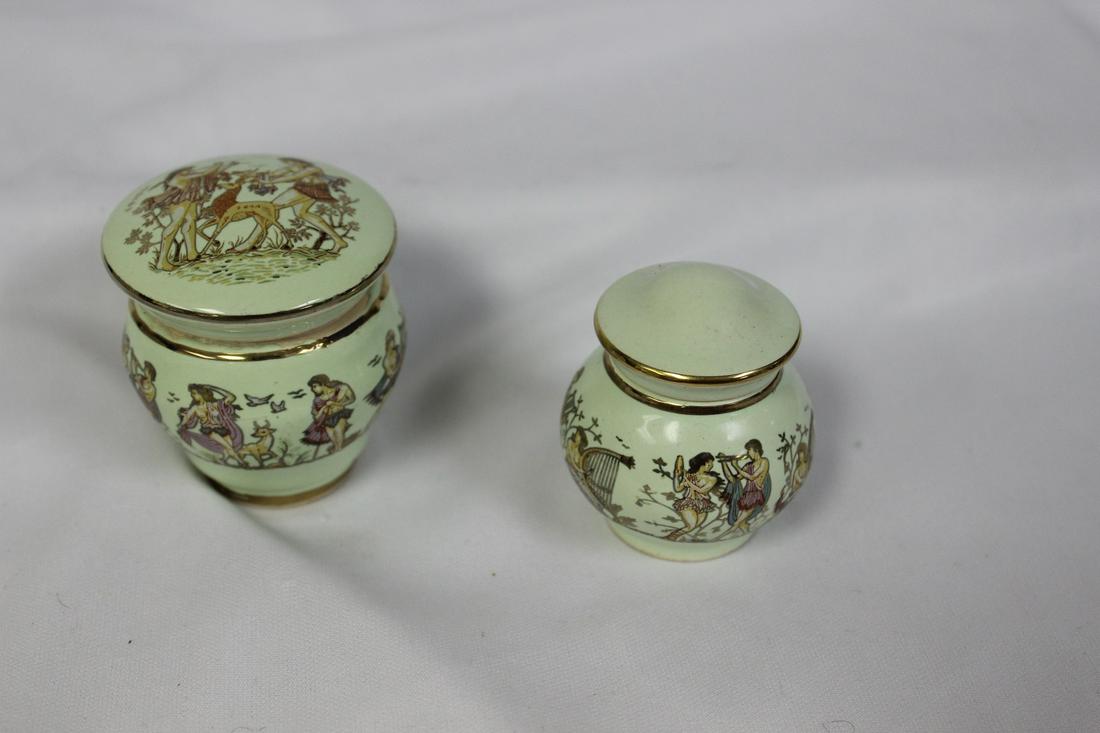 Lot of Two Miniature Ceramic Containers: as shown