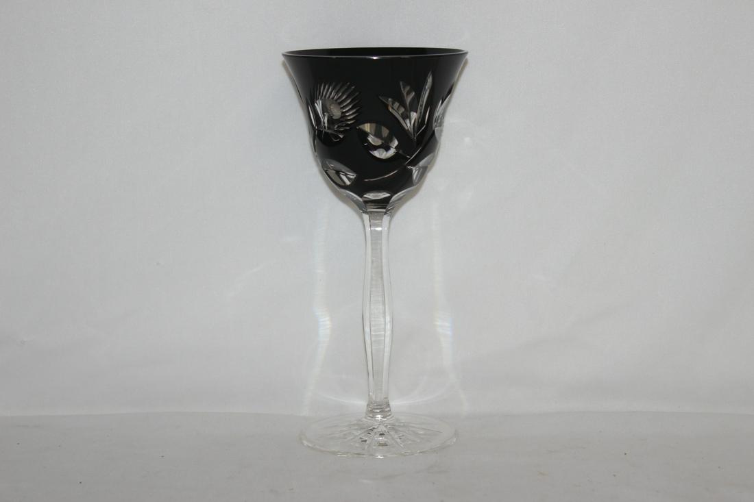 An Amethyst Cut to Clear Wine Goblet: 7 3/4" tall