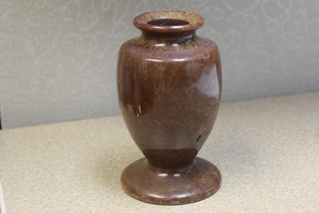 A wooden vase: 4 3/4" tall