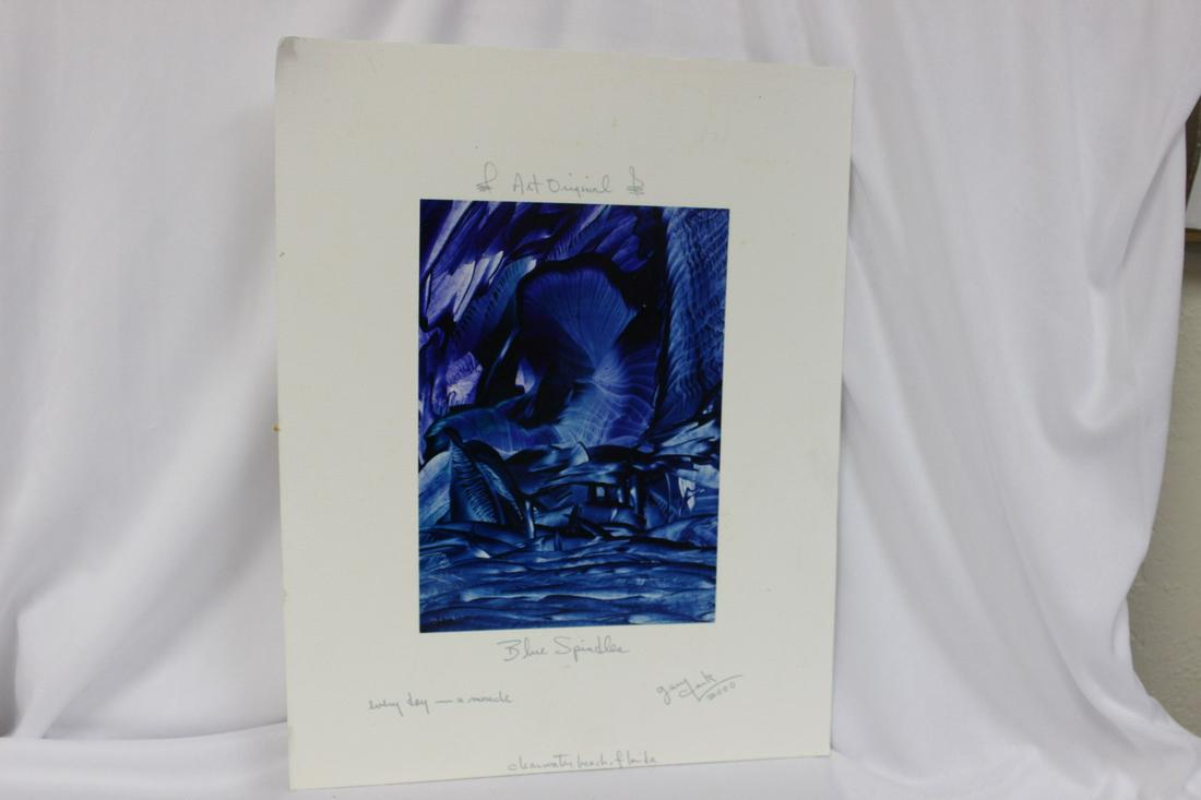 Gary Clark Art Work: overall= 14" x 11" - sight= 8 1/4" x 5 7/8" - hand signed