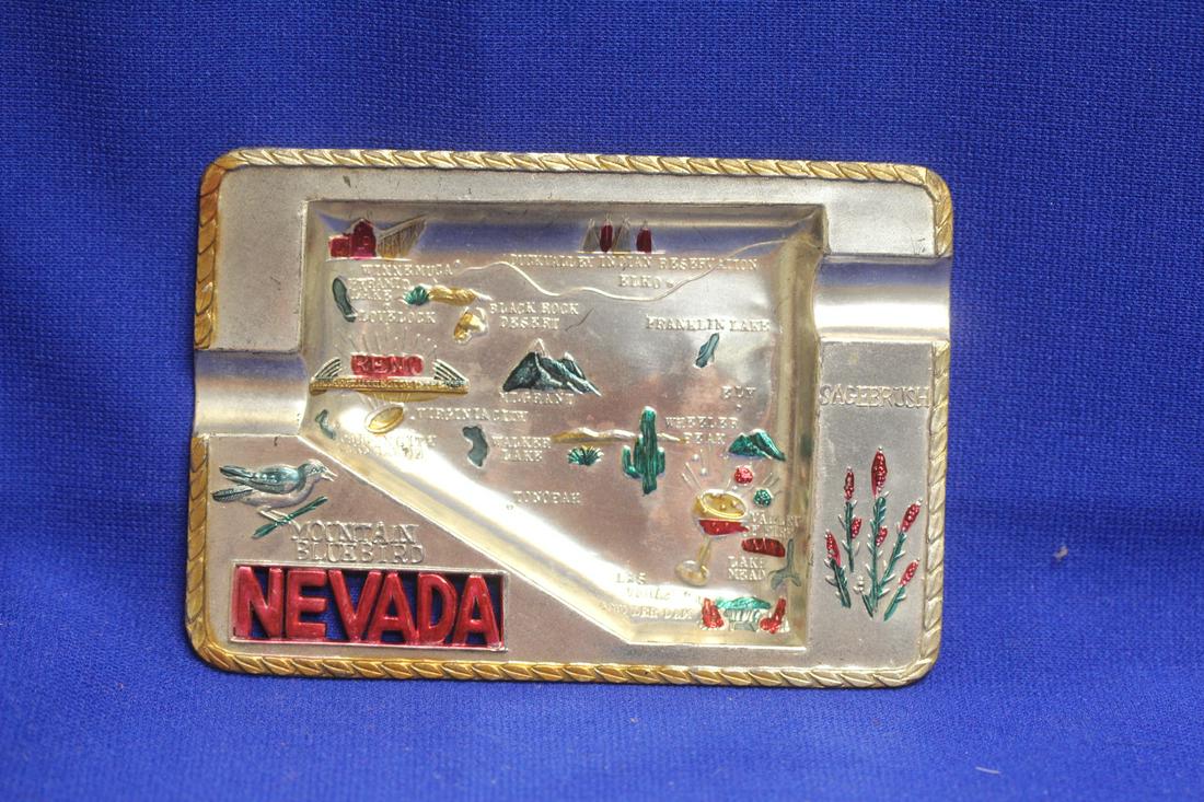 A Nevada Souvenir Metal Ashtray: as shown