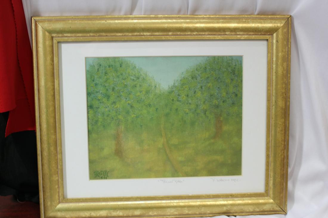 A Signed R. Williams Print/Lithograph: framed - overall= 15 5/8" x 12 5/8"