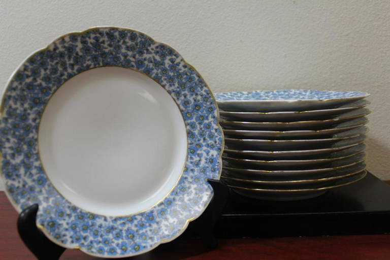 Set Of 10 Limoge Salad Plates