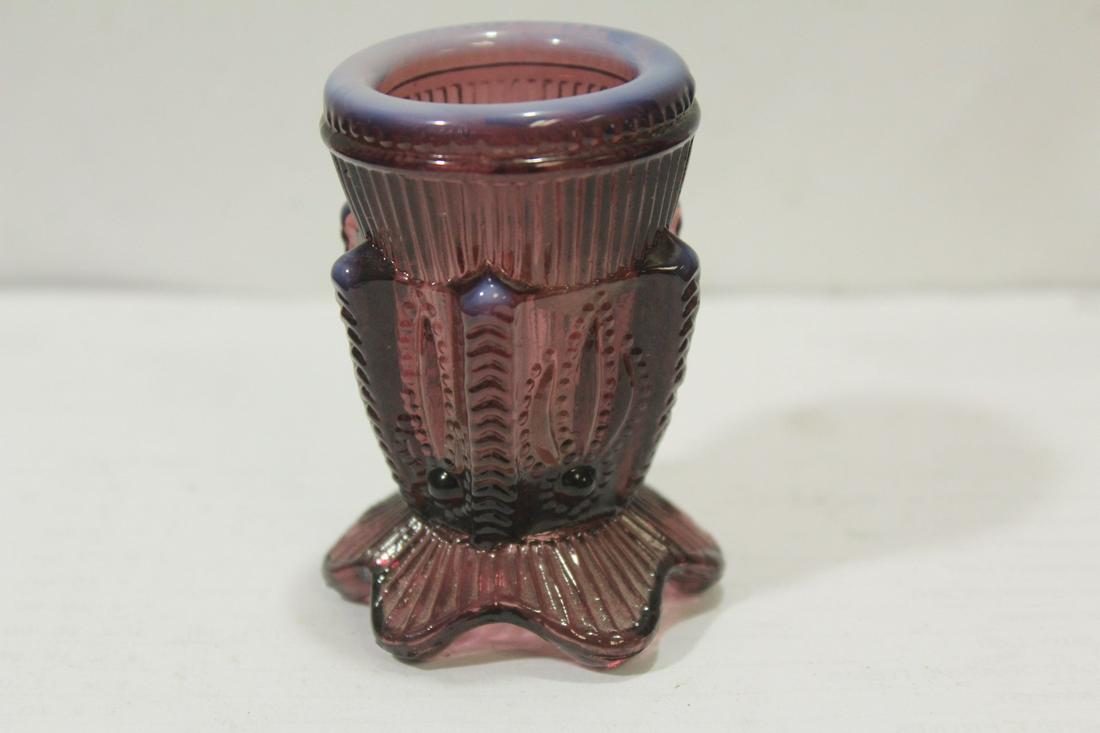 An Amethyst Toothpick Holder: 2 3/4" tall