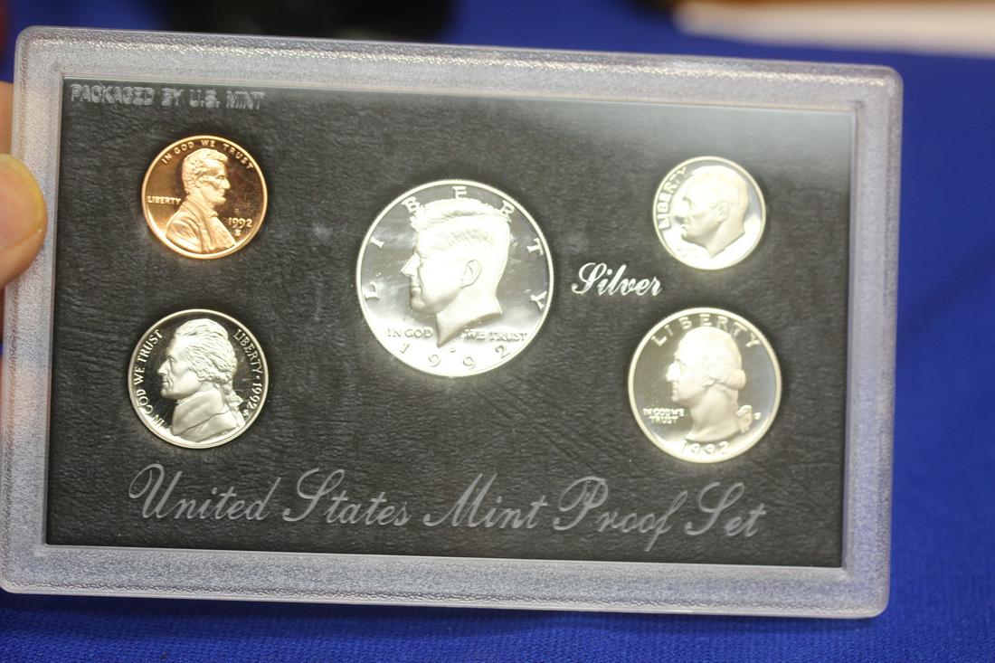 A 1992 US Mint Silver Proof Set: as shown