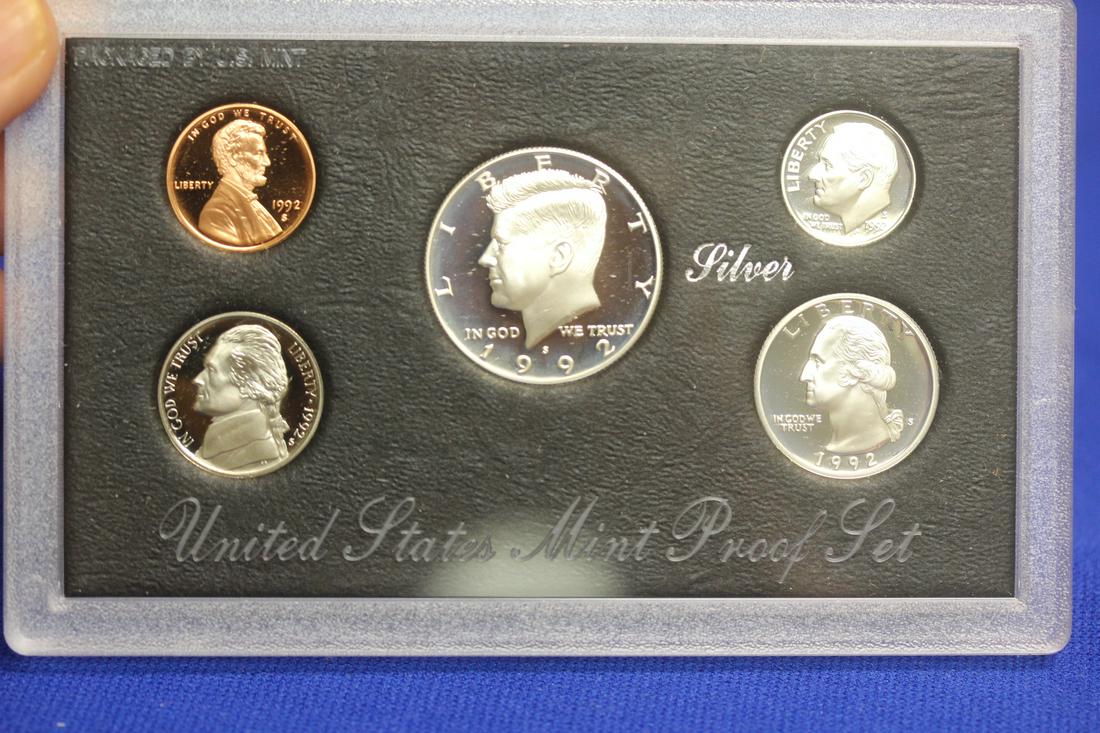 A 1992 US Mint Silver Proof Set: as shown