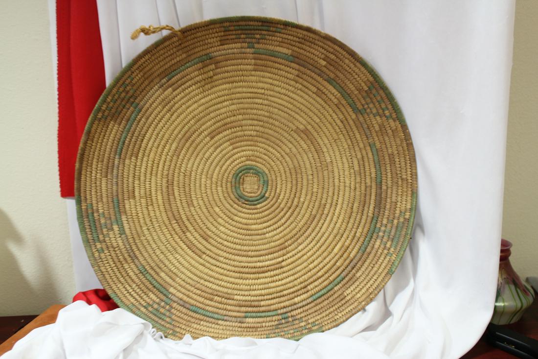 A Vintage Native American Basket or Wall Hanger: 18 1/8" in diameter