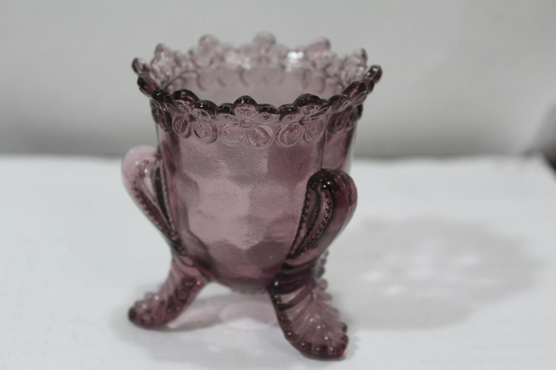 An Amethyst Toothpick Holder: 2 1/2" tall
