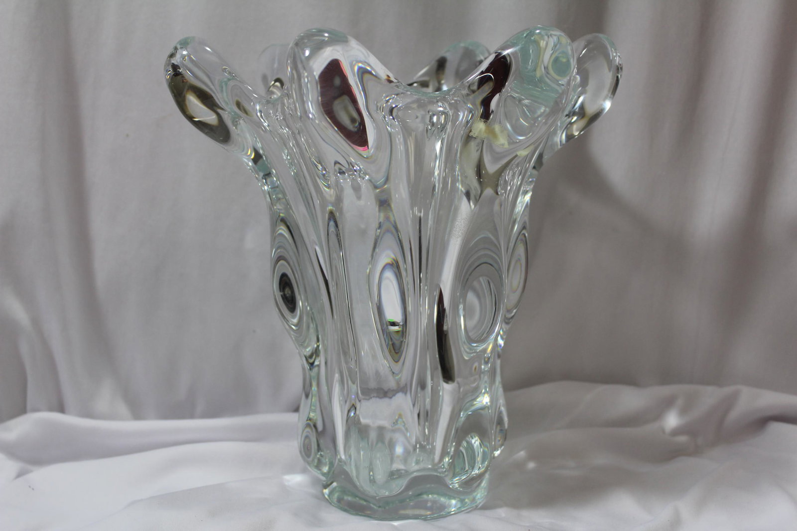 A Heavy Chatel Crystal Center Piece: France - 11" tall