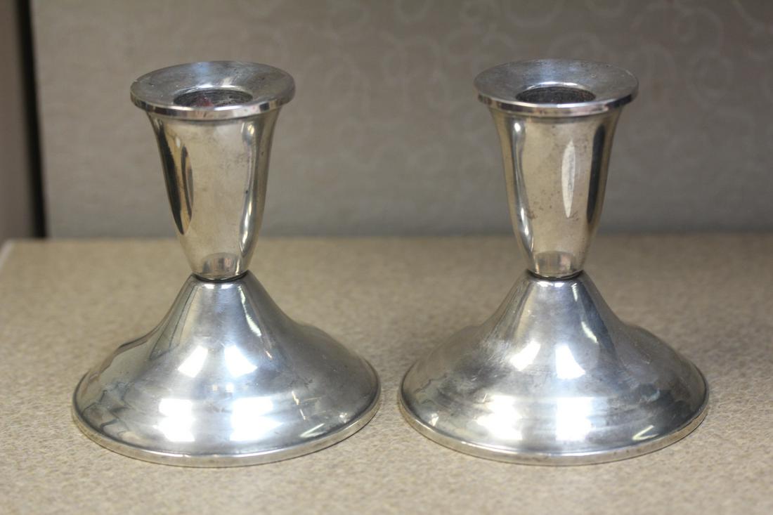 Pair of Weighted Sterling Candle Holders: 4" tall each