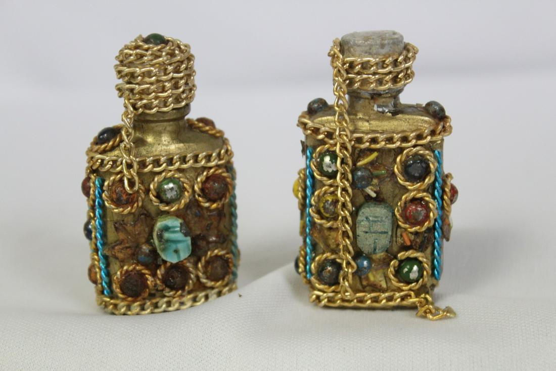 A Pair of Metal Snuff Bottles: 2 1/8" tall