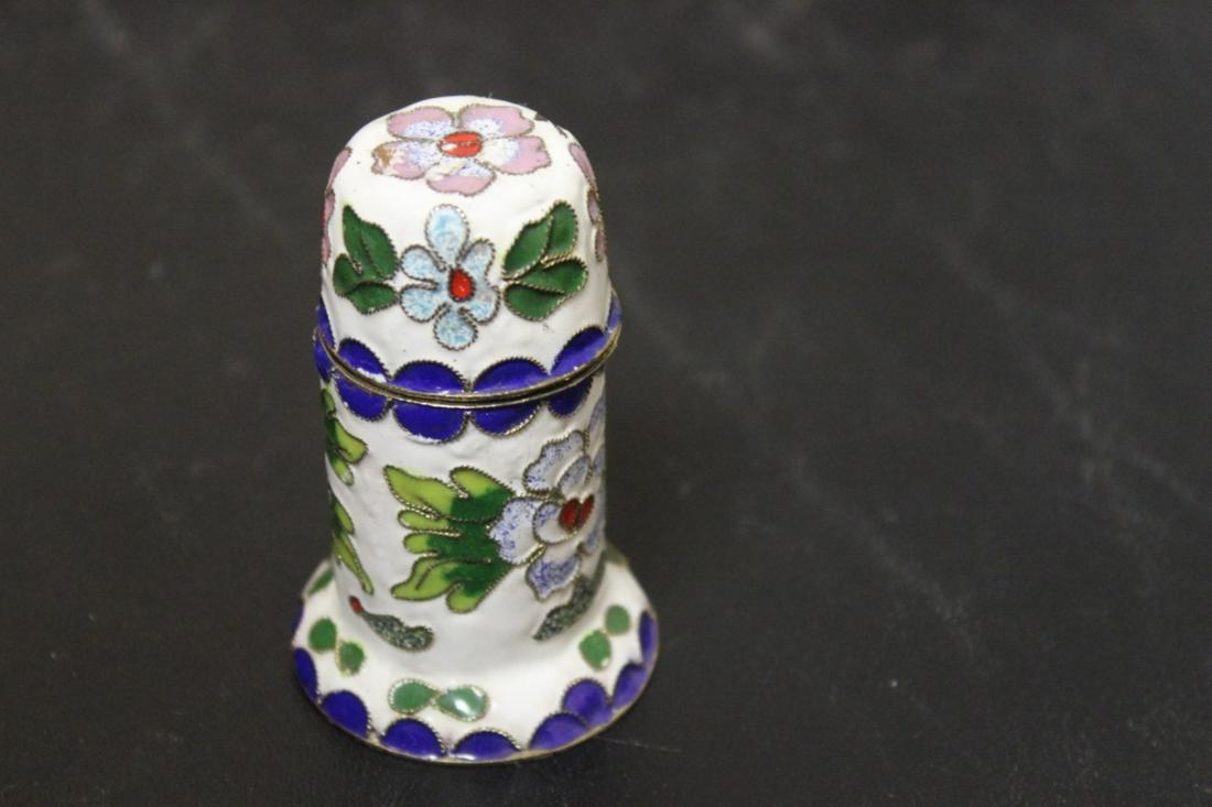 A Cloisonne Toothpick Holder: 3" tall
