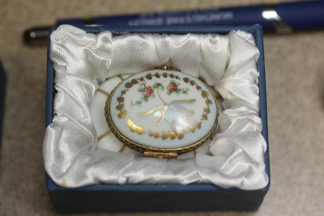 Limoges Hand Painted Rochard Trinket Box: inside a custom fitted box - rare