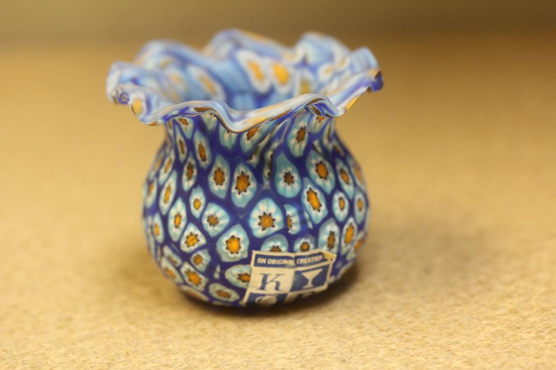 Italian Millefiori Toothpick Holder: 2 1/8" tall