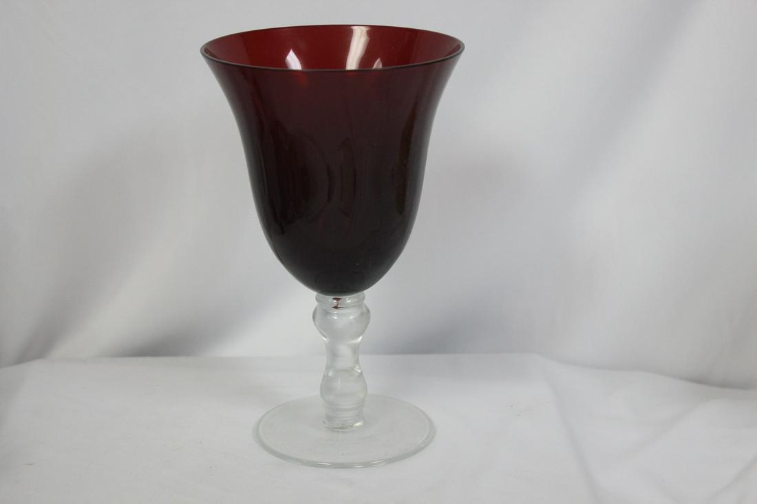 A Ruby Red Goblet: 7 1/4" tall