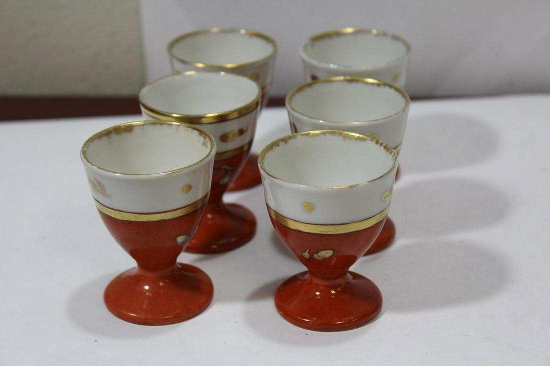 Set of 6 Ceramic Limoges Egg Holder: 2 1/4" tall