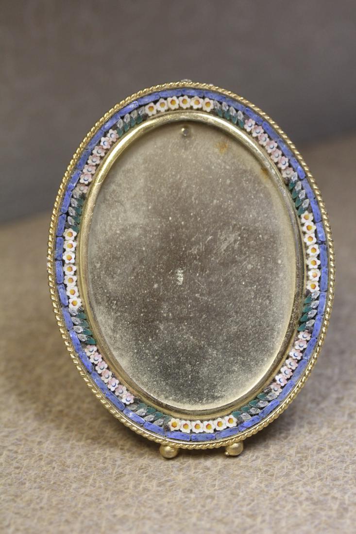 Micro Mosaic Oval Shape Picture Frame: 3 3/8" wide - marked Italy