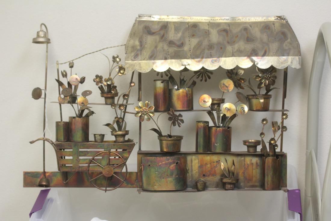 Curtis Jere Style Copper Wall Hanger: approximately 23 inches across