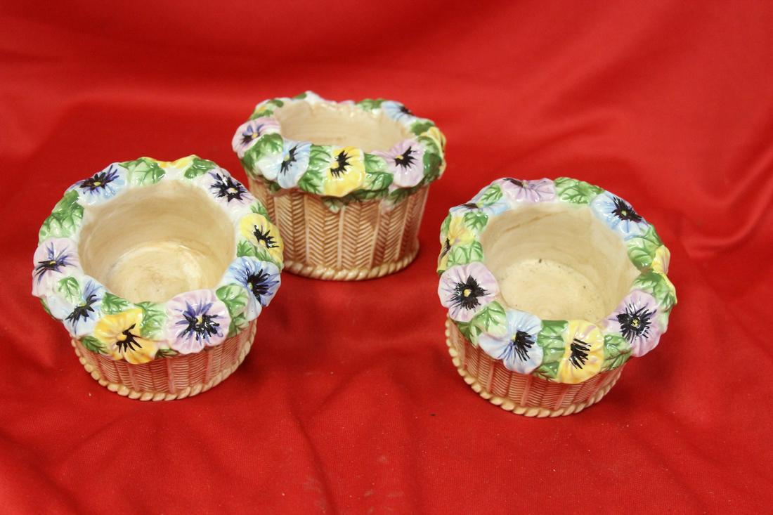 Set of 3 Candle Holders: 3 1/8" in diameter