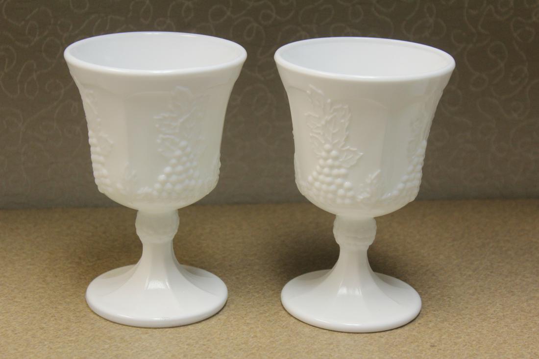 Pair of Milk Glass Cups: 5 1/2" tall