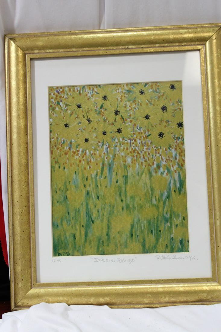 A Signed R. Williams Print/Lithograph: framed - overall= 15 5/8" x 12 5/8"