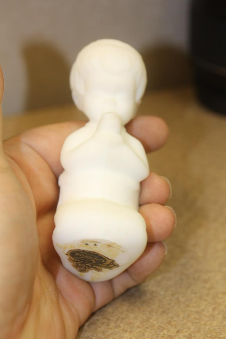 Fenton Praying Milk Glass Boy: 4" tall