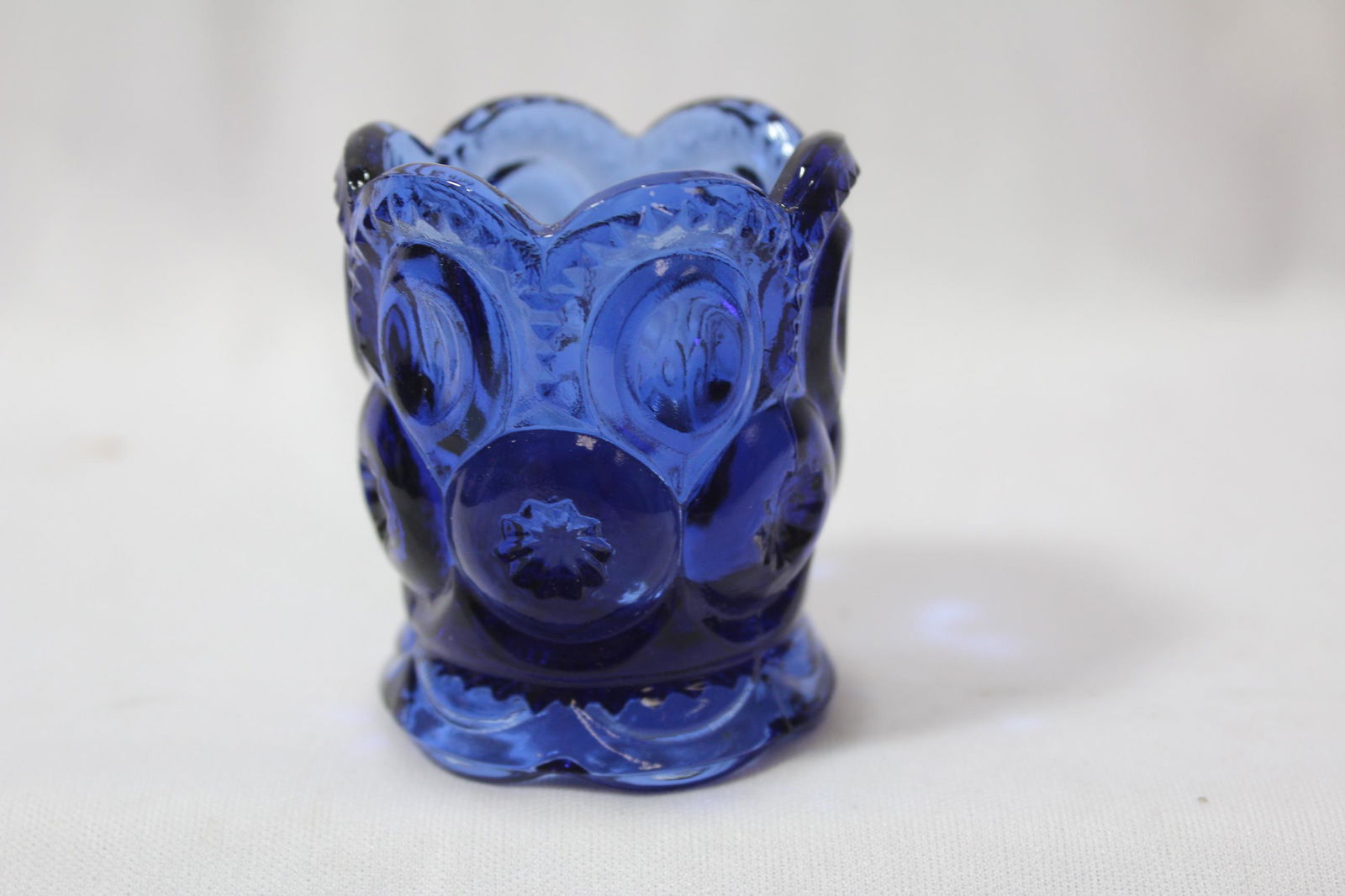 A Cobalt Blue Toothpick Holder: 2 1/2' tall