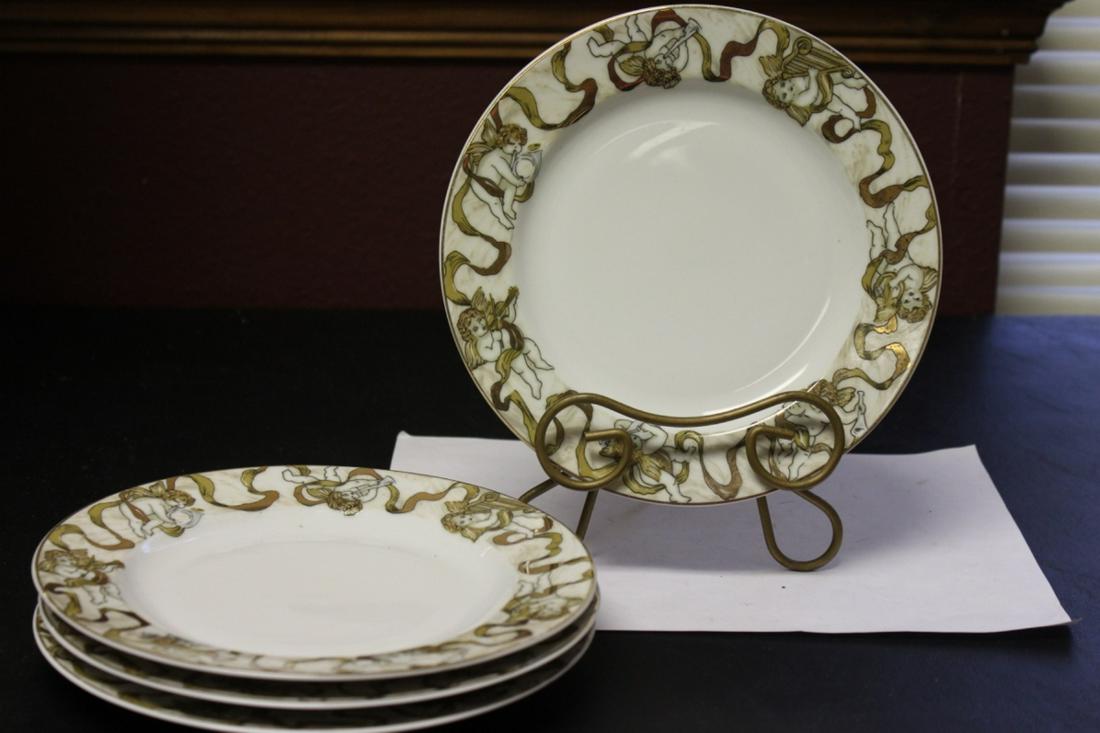 Set of 4 American Atelier Heavenly Hosts Salad Plates: 8 inches in diameter