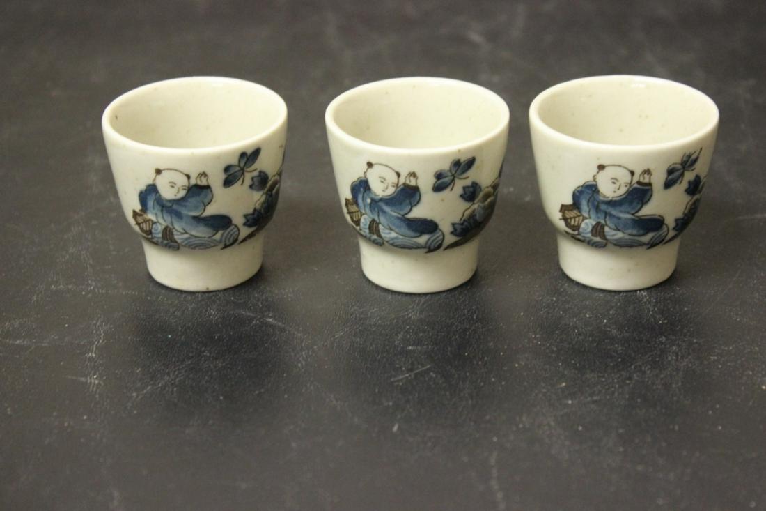 Lot of 3 Saki Cups?: 1 7/8" tall each