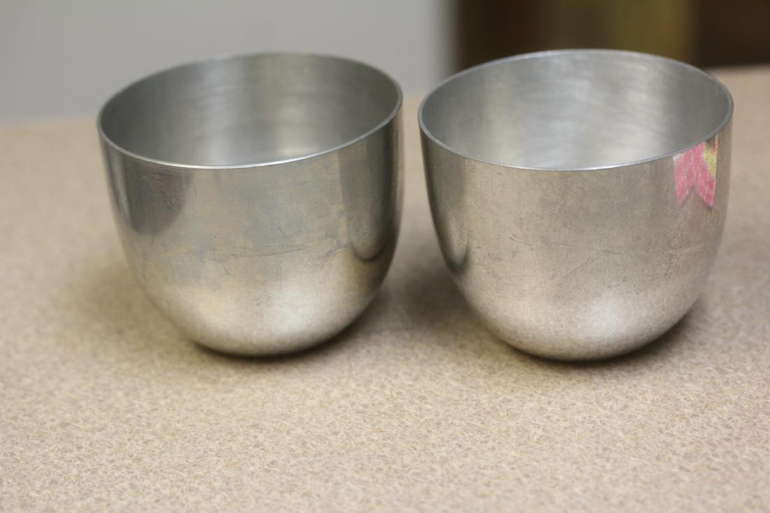Authentic Reproduction Steiff Pewter Cups: 2 1/2" tall - lot of 2