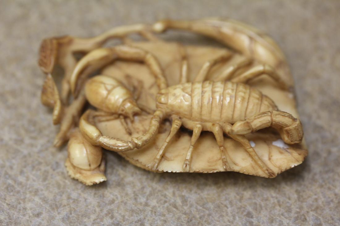 Signed Japanese Netsuke? Okimono?: well carved - wood construction - 2 1/4" across