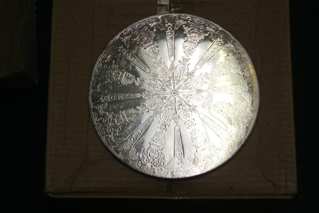 Silverplated Trivet: scroll design - made in Sweden - 8 5/8" in diameter