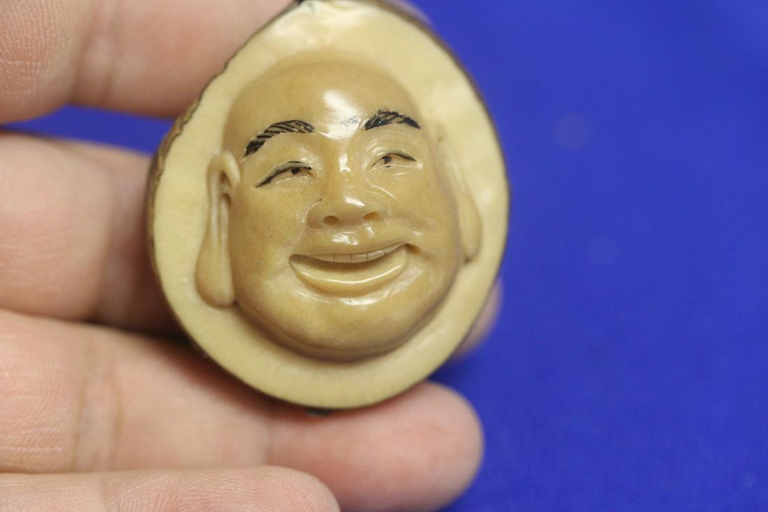 A Well Carved Japanese Netsuke: Tagua nut