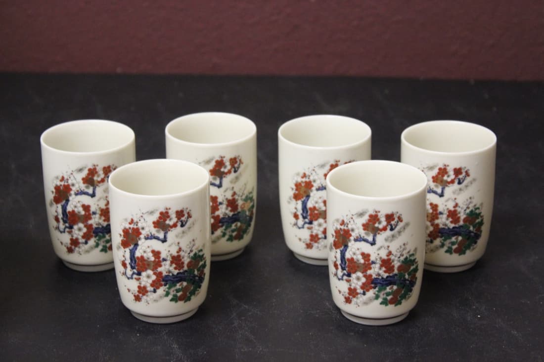 Set of 6 Saki Cups: 3 3/8" tall