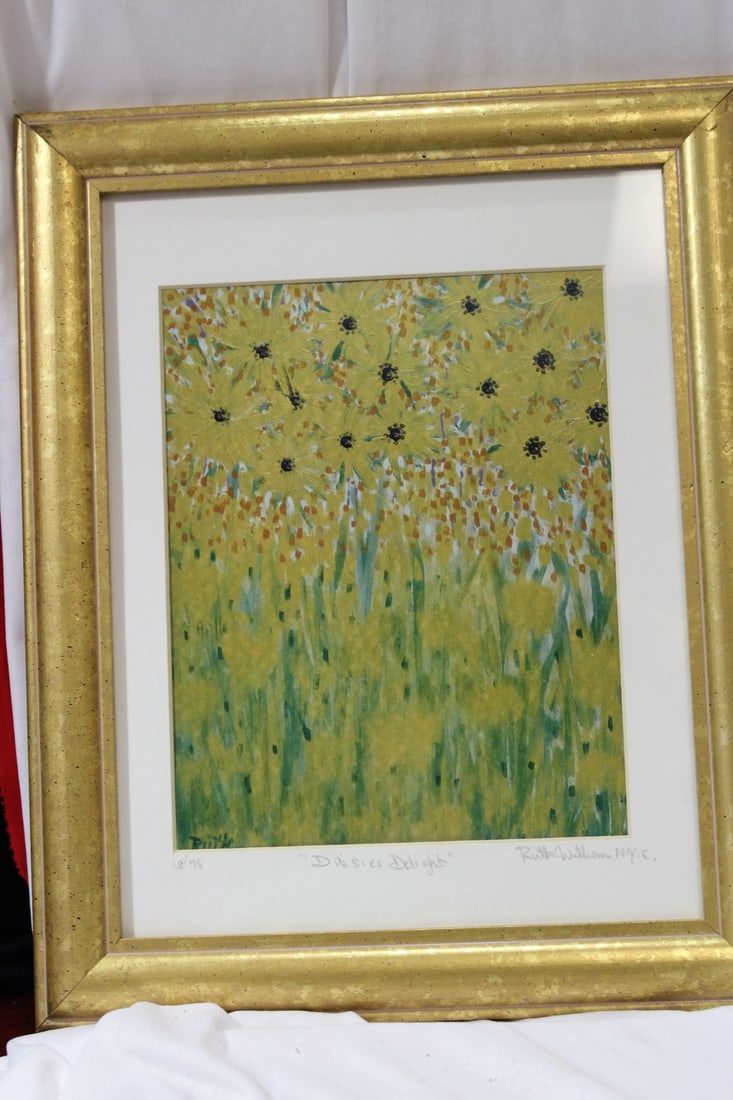 A Signed R. Williams Print/Lithograph: framed - overall= 15 5/8" x 12 5/8"