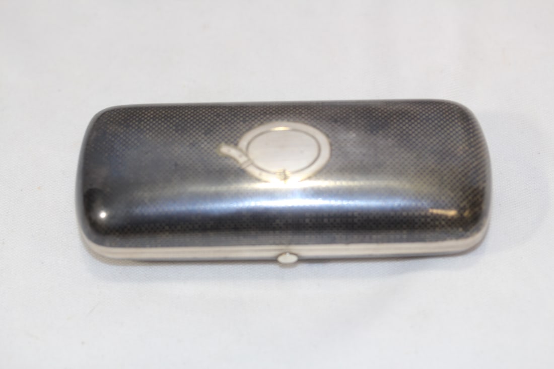 A Rare Russian Silver Cigarette Case: most likely 19th to early 20th century - 4" across