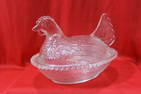 A Glass Chicken Candy Dish