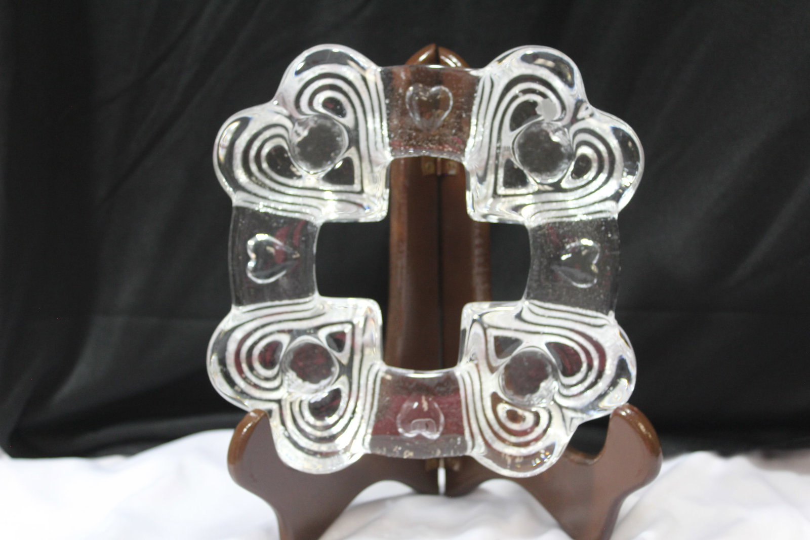 A Mid Century modern Style Glass Ashtray: Pukeberg, Sweden - 6 1/2" square