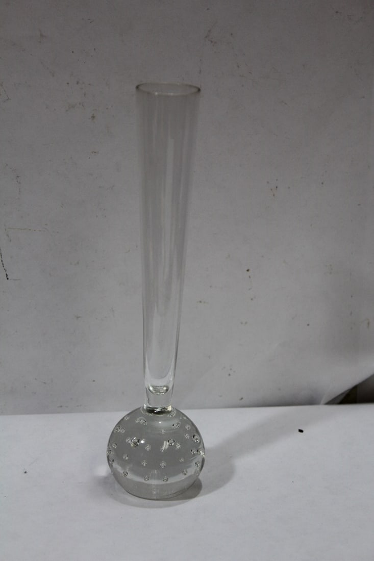 A Control Bubble Glass Vase: 8" tall
