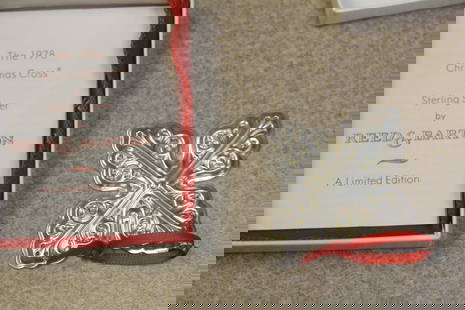 1978 Reed and Barton Sterling Silver Christmas Ornament: sterling silver