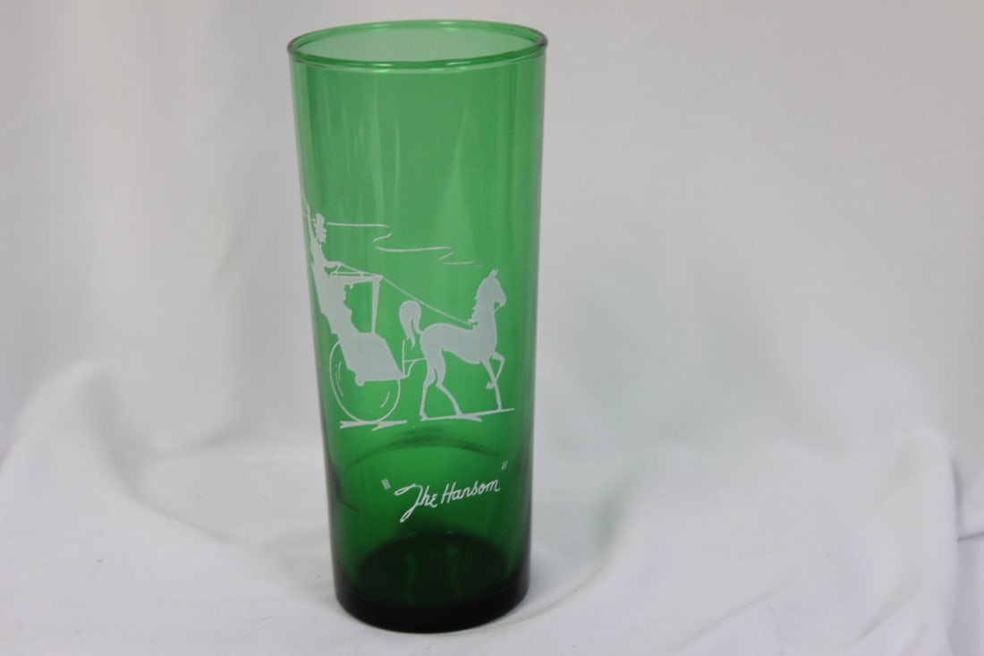A Forest Green Tumbler: 6 5/8" tall