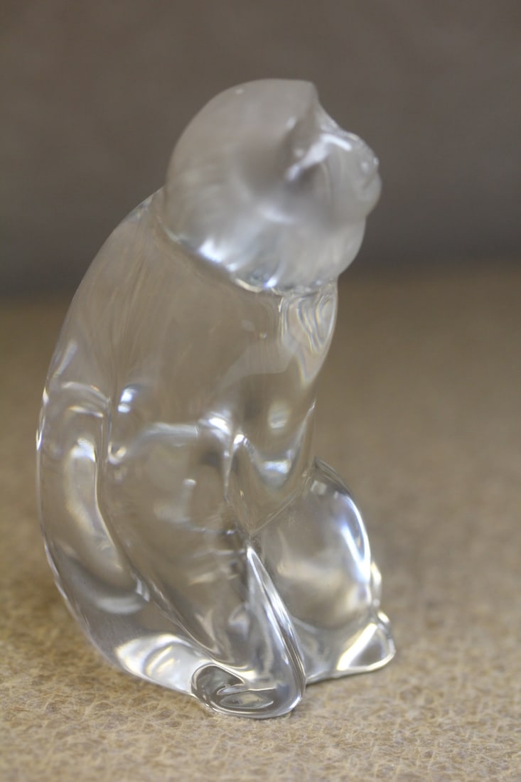 Baccarat Crystal Monkey: 3 3/4" tall - please note: no box
