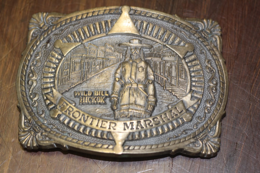 A Rare Frontier Marshall Belt Buckle: possibly a limited edition - 3 7/8" across