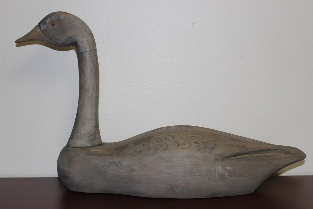 A Large Wooden Duck Decoy: 21" long - made in Canada