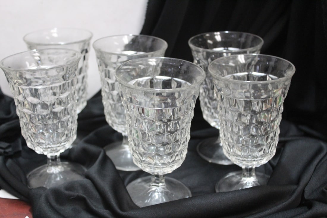 Set of 6 Fostoria Water Tumblers: 5 1/2" tall each