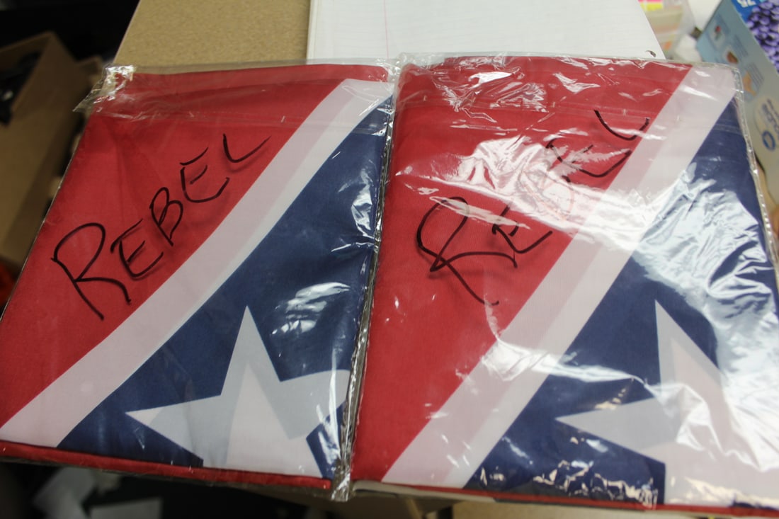 Lot of Two Rebel Flags: still sealed - measurements unknown