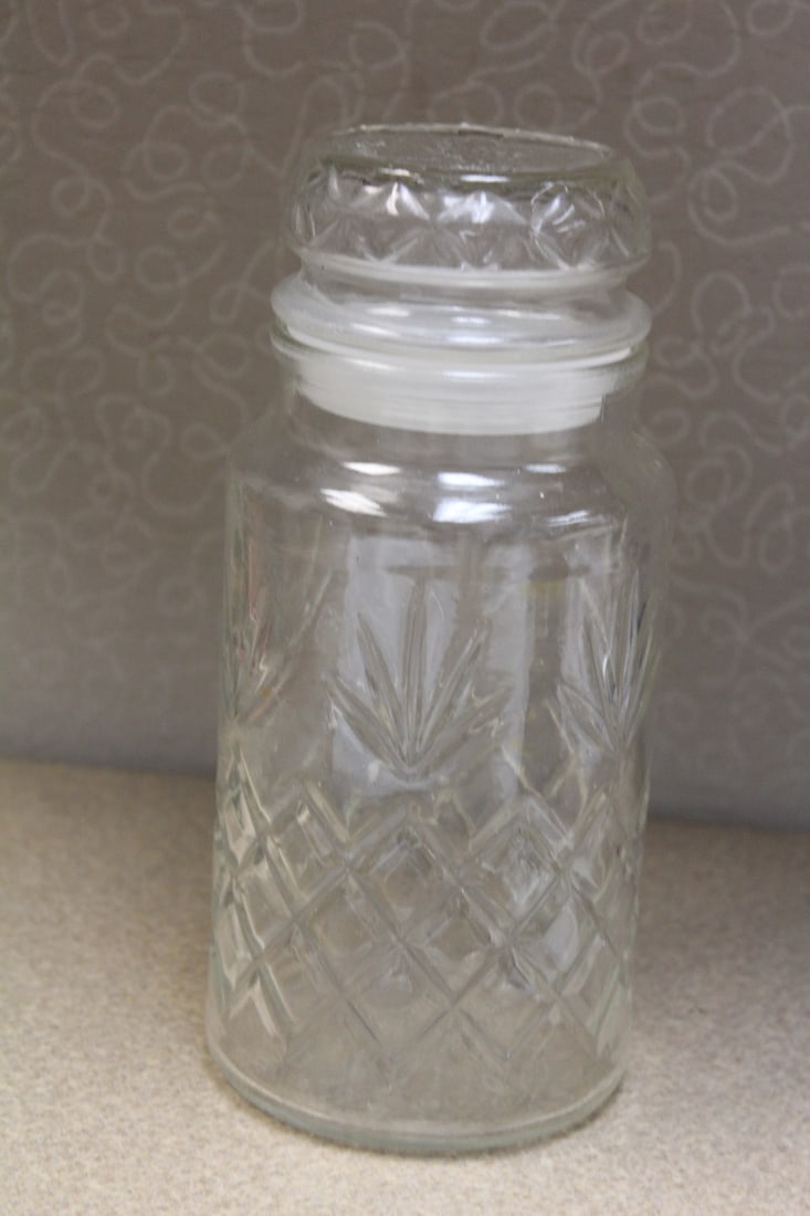 Vintage Planters Peanut Glass Jar: 8 inches tall